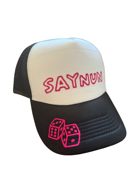 diced trucker hat